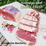 Beef CHUCK CREST Australia brand AMH frozen whole cuts +/- 2 kg/pc (price/kg)